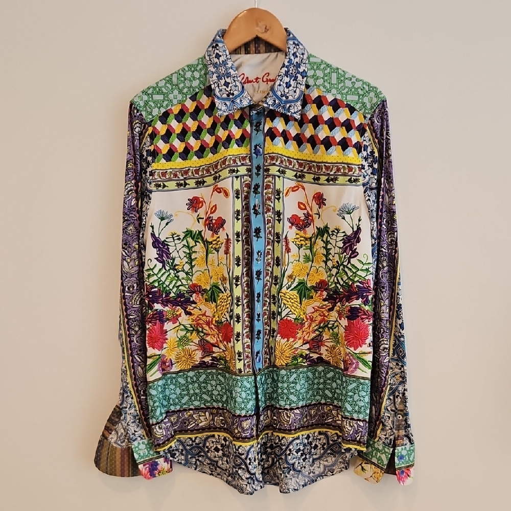 Robert Graham Blue and White Patterned Shirt